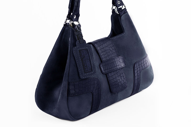 Dress handbag in navy blue leather - Front view